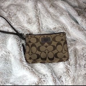 Coach Brown Wristlet